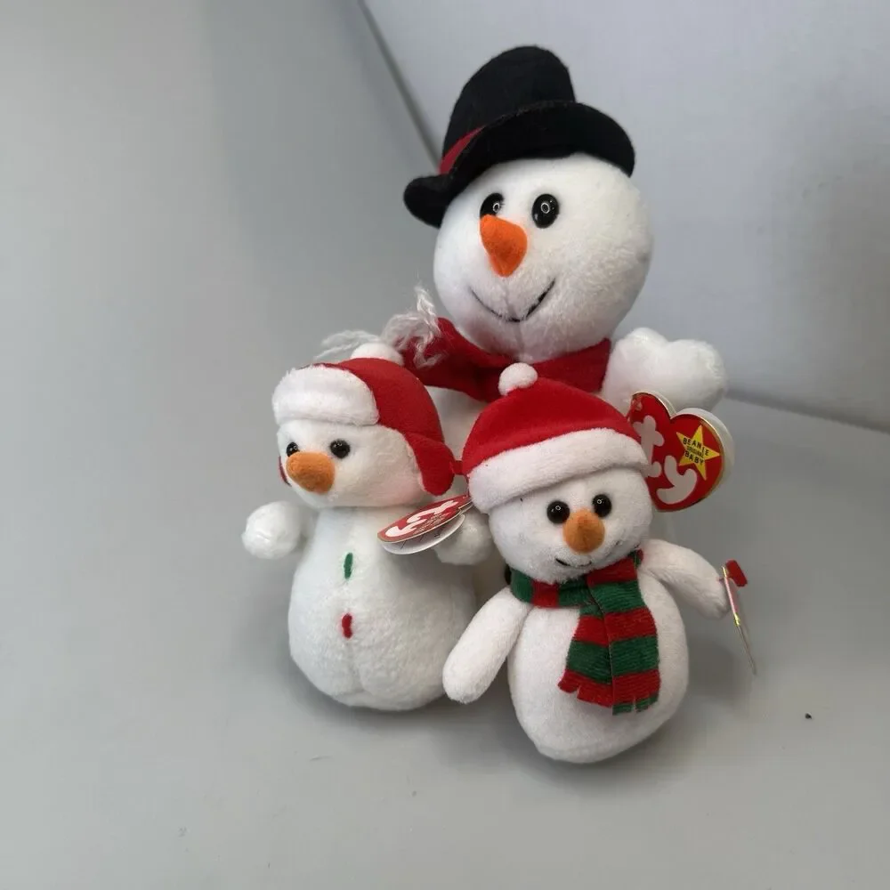 Ty Jingle Beanies Lot 5 Jinglepup Snowball Cottonball Snowcap Elfonzo NEW